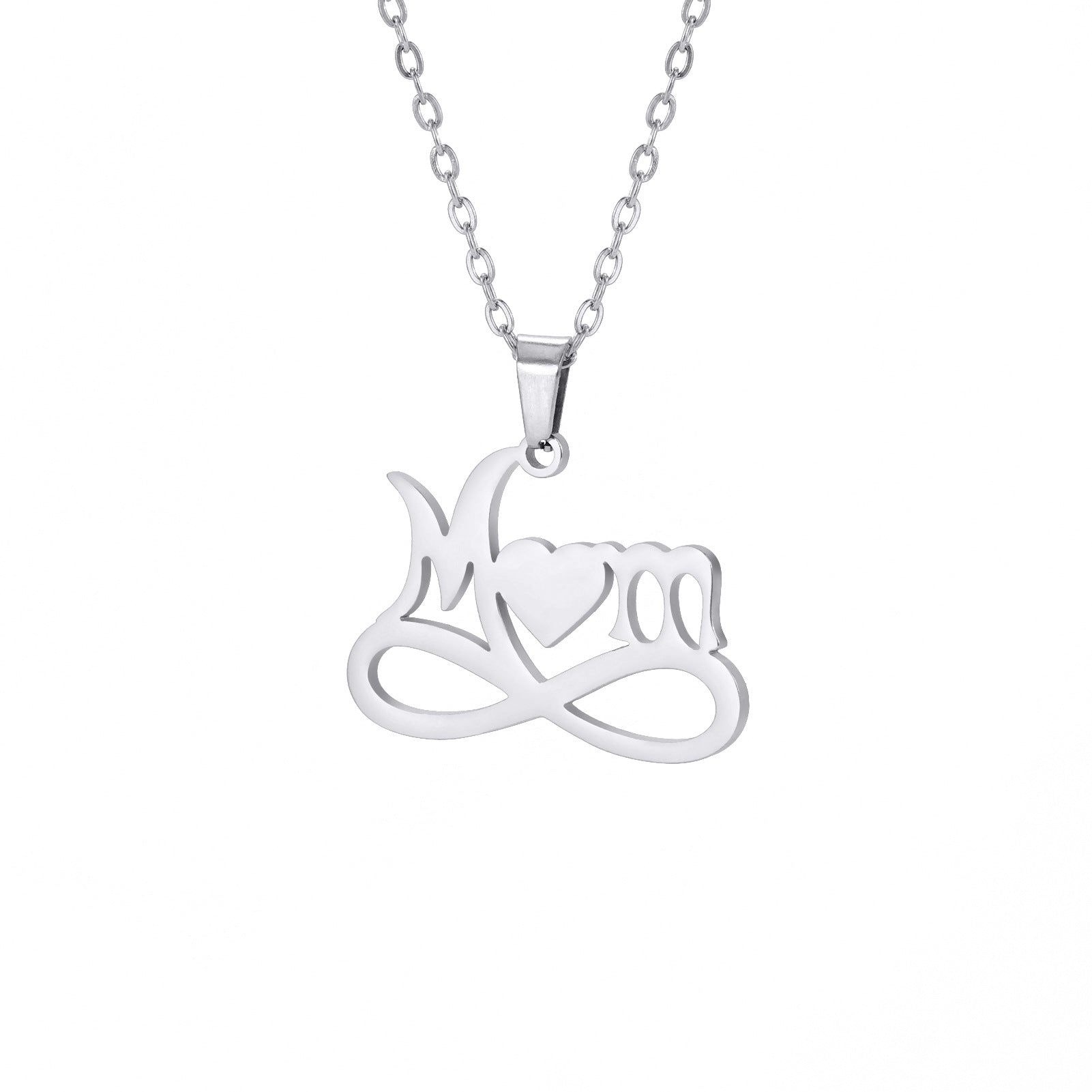 Wholesale Mother's Day Love MOM Pendant Stainless Steel Necklace